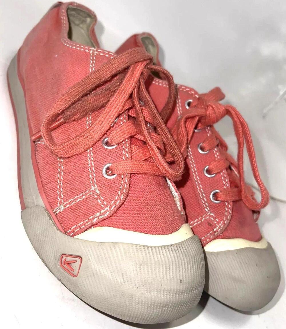 Keen Shoes Youth Size 2 Pink Canvas Vulcanized Low Top Casual Sneakers 1008594